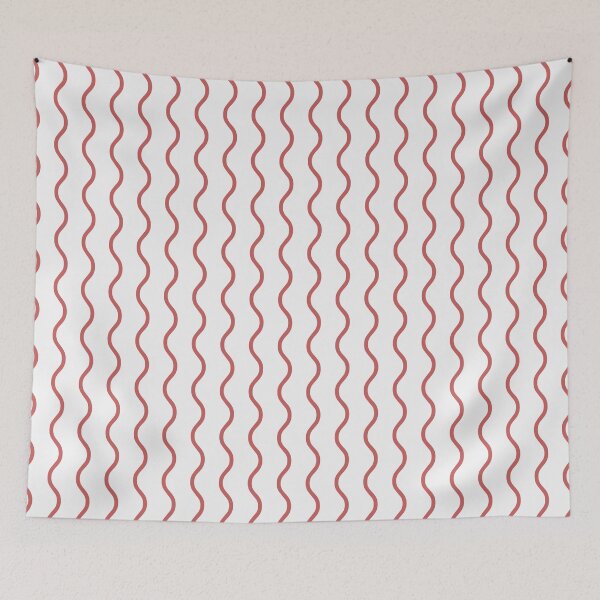 Item preview, White And Red Waves Pattern designed and sold by pattern-archive.