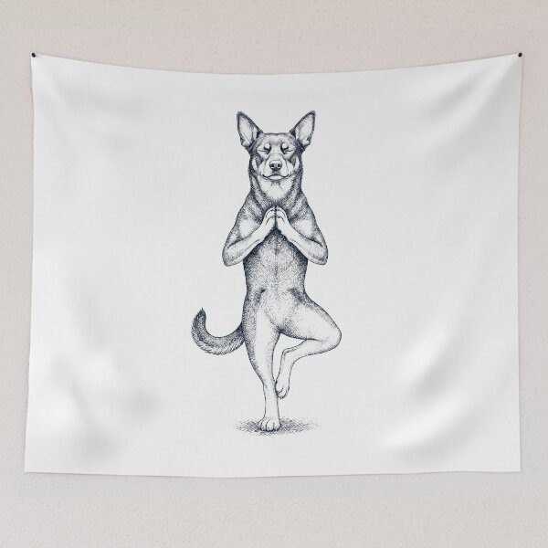 Item preview, Vintage Australian Kelpie Yoga Tree Pose Dog Mom Lover designed and sold by TerryConnells.