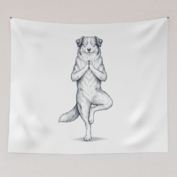 Item preview, Vintage Australian Shepherd Yoga Tree Pose Dog Mom Lover designed and sold by TerryConnells.