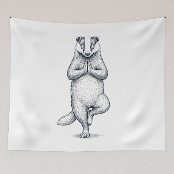 Item preview, Vintage Badger Yoga Tree Pose Animal Lover designed and sold by TerryConnells.