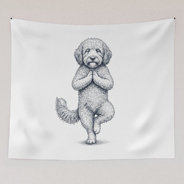 Item preview, Vintage Barbet Yoga Tree Pose Dog Mom Lover designed and sold by TerryConnells.