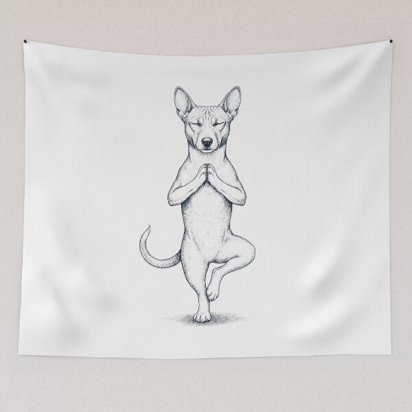 Item preview, Perro Basenji Yoga Postura del Árbol Amante de los Perros designed and sold by TerryConnells.