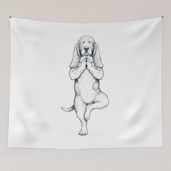 Item preview, Vintage Basset Hound Yoga Tree Pose Dog Mom Lover designed and sold by TerryConnells.