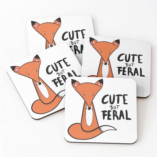 Item preview, Cute But Feral Funny Fox Sassy Animal Quote designed and sold by DesignFreakArt.