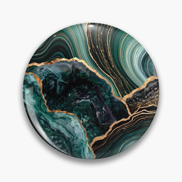 Item preview, Emerald, golden agate, marble waves designed and sold by CosmicGlyph.