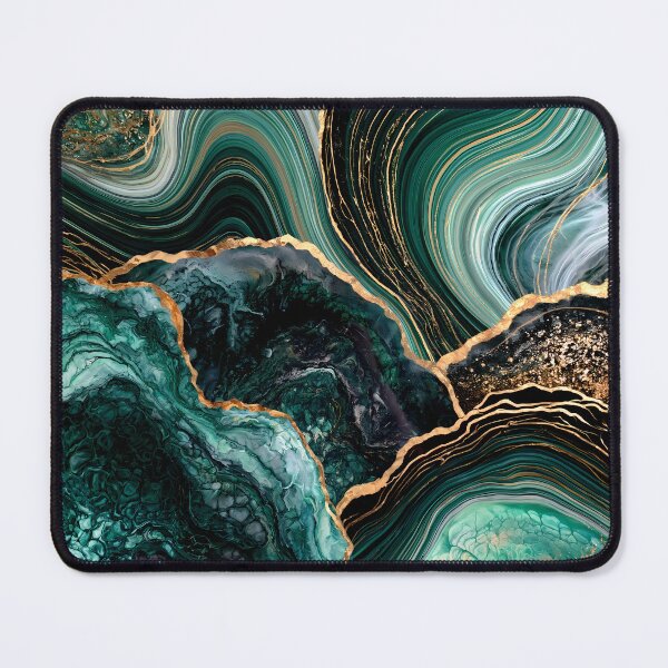 Item preview, Emerald, golden agate, marble waves designed and sold by CosmicGlyph.