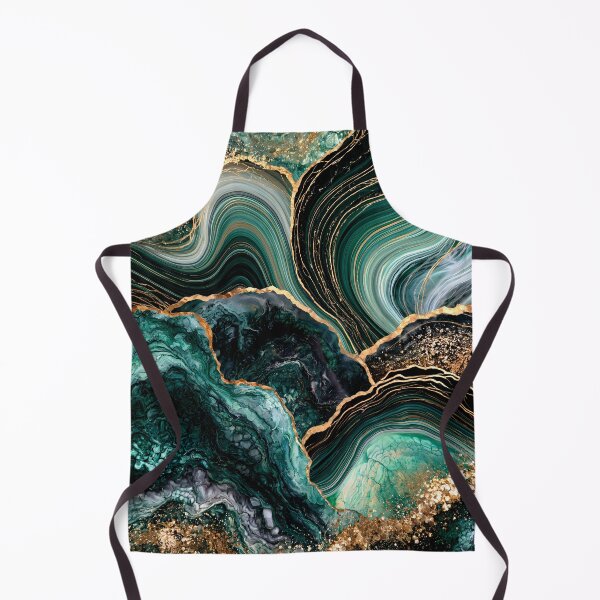 Item preview, Emerald, golden agate, marble waves designed and sold by CosmicGlyph.