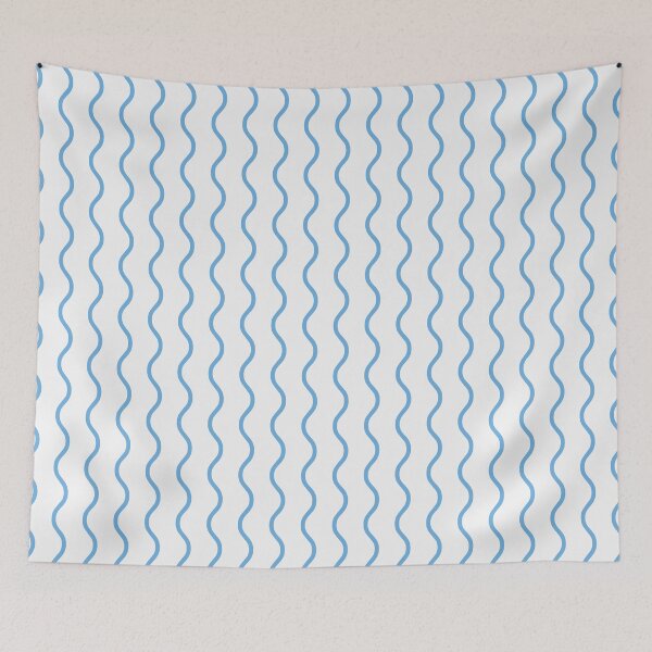 Item preview, White And Sky Blue Waves Pattern designed and sold by pattern-archive.
