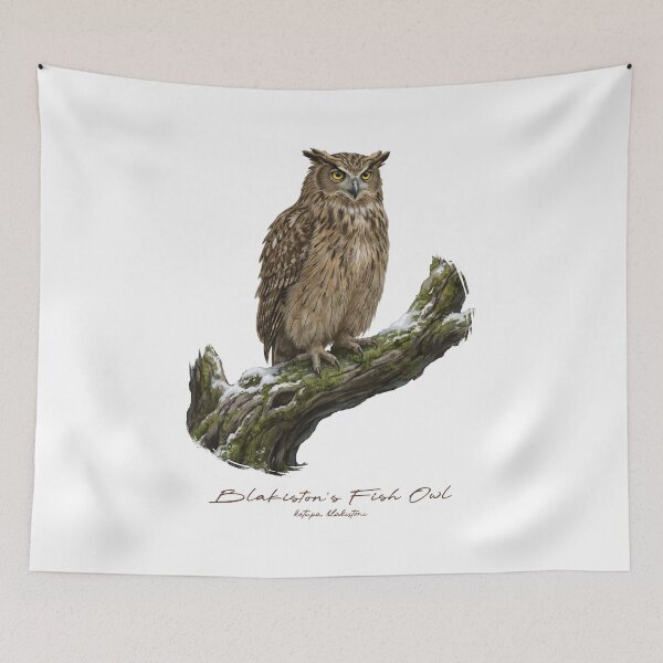 Item preview, Blakiston's Fish Owl on Snowy Tree designed and sold by Takeda-art.