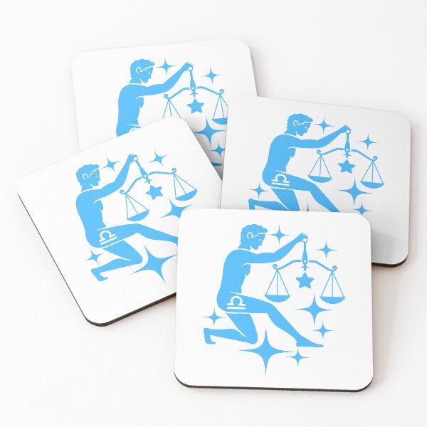 Item preview, Libra Zodiac Scales & Stars Blue Celestial Minimalist Illustration designed and sold by Niji Hibana.