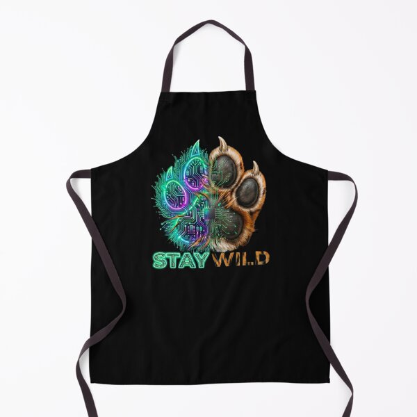 Item preview, Stay Wild Cyberpunk Paw – Neon Circuit Board Wildlife Art designed and sold by StillWildink.