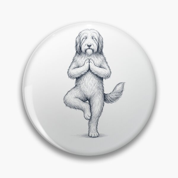 Artikelvorschau, Vintage Bearded Collie Yoga Baumpose Hundemama-Liebhaber entworfen und verkauft von TerryConnells.