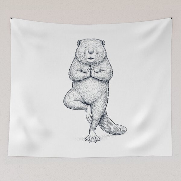 Item preview, Vintage Beaver Yoga Tree Pose Animal Lover designed and sold by TerryConnells.