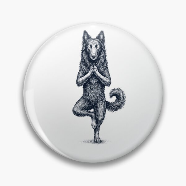 Item preview, Vintage Belgian Shepherd Yoga Tree Pose Dog Mom Lover designed and sold by TerryConnells.