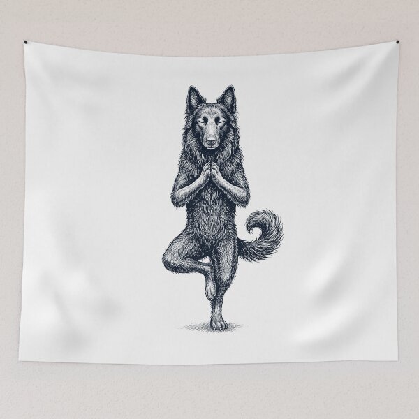 Item preview, Vintage Belgian Shepherd Yoga Tree Pose Dog Mom Lover designed and sold by TerryConnells.