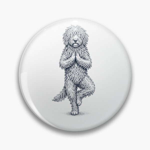 Item preview, Vintage Bergamasco Shepherd Yoga Tree Pose Dog Mom Lover designed and sold by TerryConnells.