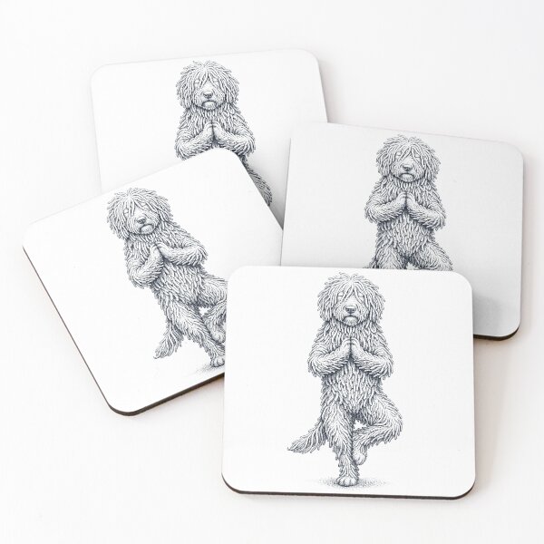 Item preview, Vintage Bergamasco Shepherd Yoga Tree Pose Dog Mom Lover designed and sold by TerryConnells.