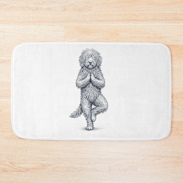Item preview, Vintage Bergamasco Shepherd Yoga Tree Pose Dog Mom Lover designed and sold by TerryConnells.