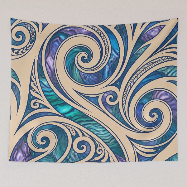 Item preview, New Zealand Māori Paua Pattern Koru Design 894 designed and sold by GrinGalore.