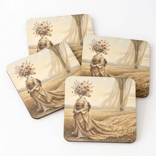 Item preview, Ethereal Harvest: Surreal Woman in Golden Kimono designed and sold by afarkar.