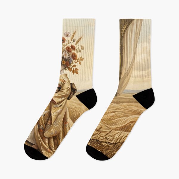 Item preview, Ethereal Harvest: Surreal Woman in Golden Kimono designed and sold by afarkar.