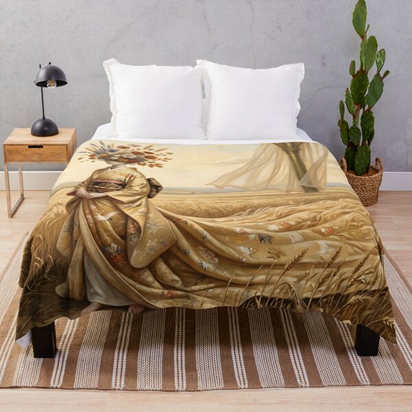 Item preview, Ethereal Harvest: Surreal Woman in Golden Kimono designed and sold by afarkar.