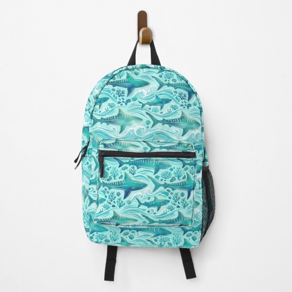 Item preview, Glamorous Turquoise Tiger Shark Pattern designed and sold by Jandedan.