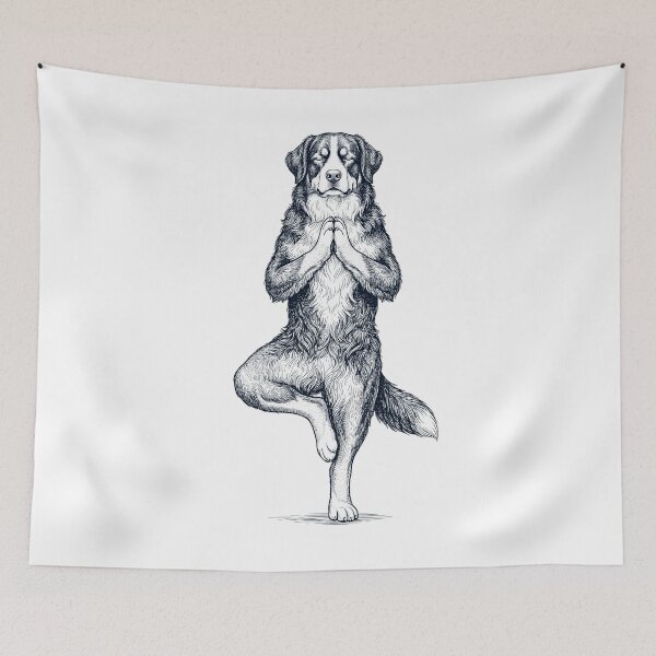 Item preview, Vintage Bernese Mountain Dog Yoga Tree Pose Dog Mom Lover designed and sold by TerryConnells.