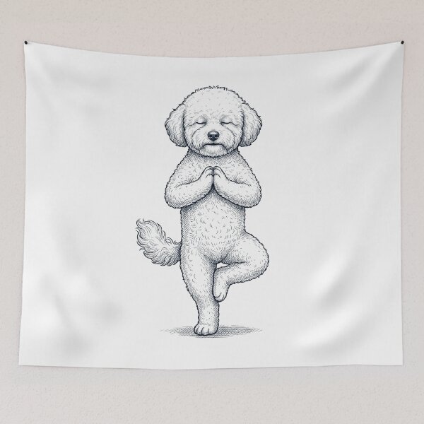 Item preview, Vintage Bichon Frise Yoga Tree Pose Dog Mom Lover designed and sold by TerryConnells.