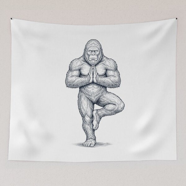 Item preview, Vintage Bigfoot Yoga Tree Pose Sasquatch Lover designed and sold by TerryConnells.