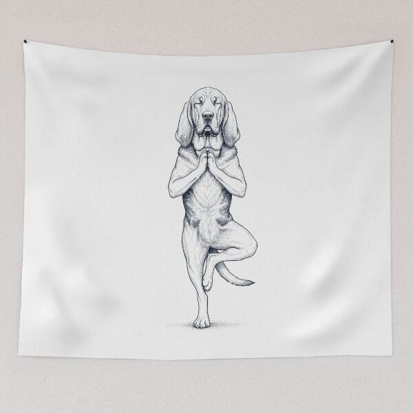 Item preview, Vintage Bloodhound Yoga Tree Pose Dog Mom Lover designed and sold by TerryConnells.