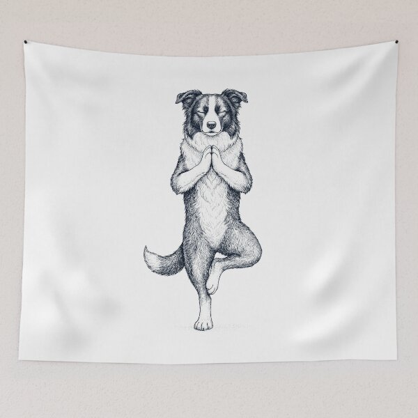 Item preview, Vintage Border Collie Yoga Tree Pose Dog Mom Lover designed and sold by TerryConnells.