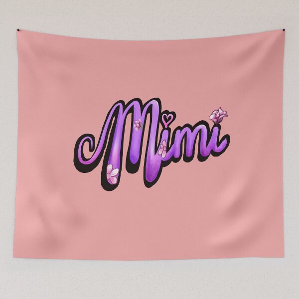 Item preview, Mimi Top 10 best personalised personalized custom name purple cursive with soft pink flower petals designed and sold by Artonmytee.