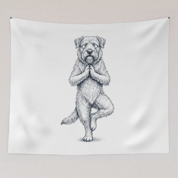 Item preview, Vintage Bouvier des Flandres Yoga Tree Pose Dog Mom Lover designed and sold by TerryConnells.