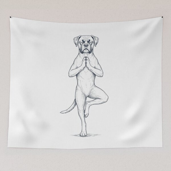 Item preview, Vintage Boxer Dog Yoga Tree Pose Dog Mom Lover designed and sold by TerryConnells.