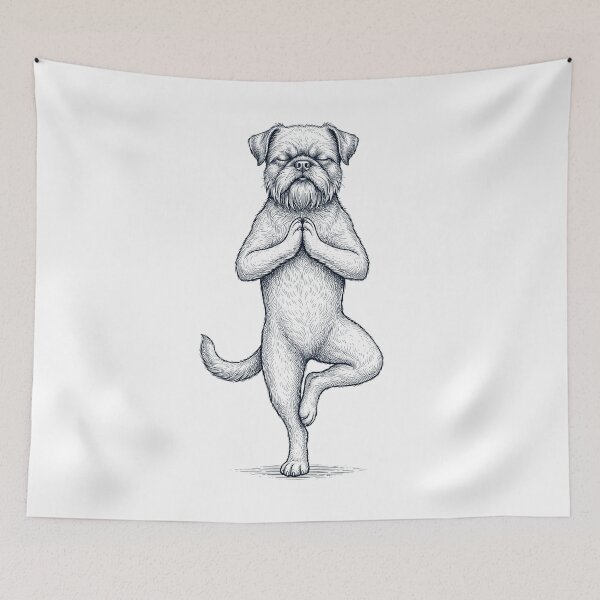 Item preview, Vintage Brussels Griffon Yoga Tree Pose Dog Mom Lover designed and sold by TerryConnells.