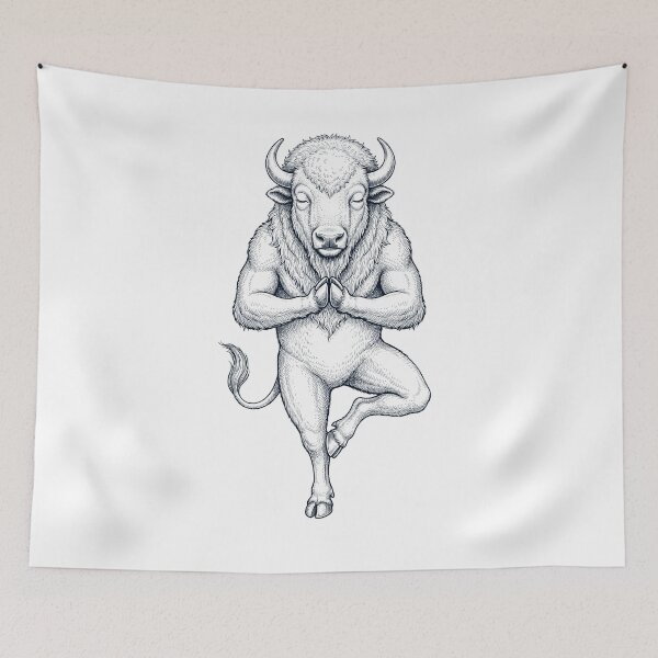 Item preview, Vintage Buffalo Yoga Tree Pose Animal Lover designed and sold by TerryConnells.