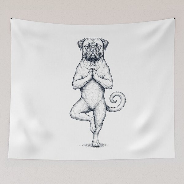 Item preview, Vintage Bullmastiff Yoga Tree Pose Dog Mom Lover designed and sold by TerryConnells.