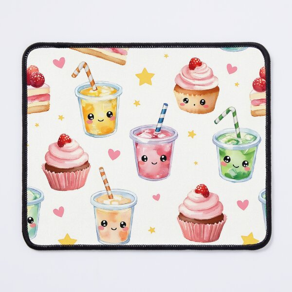 Item preview, Kawaii Dessert Pattern Cute Cupcake & Strawberry Drink Wallpaper | Pastel Sweet Food Anime Aesthetic designed and sold by FeelFreeStore.