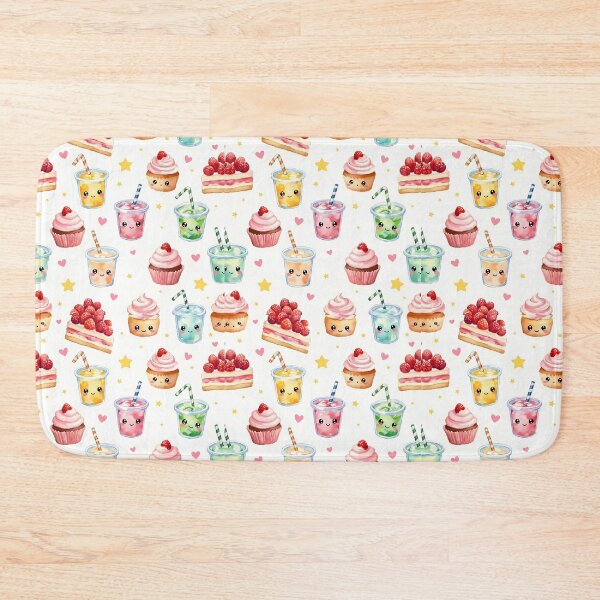 Item preview, Kawaii Dessert Pattern Cute Cupcake & Strawberry Drink Wallpaper | Pastel Sweet Food Anime Aesthetic designed and sold by FeelFreeStore.