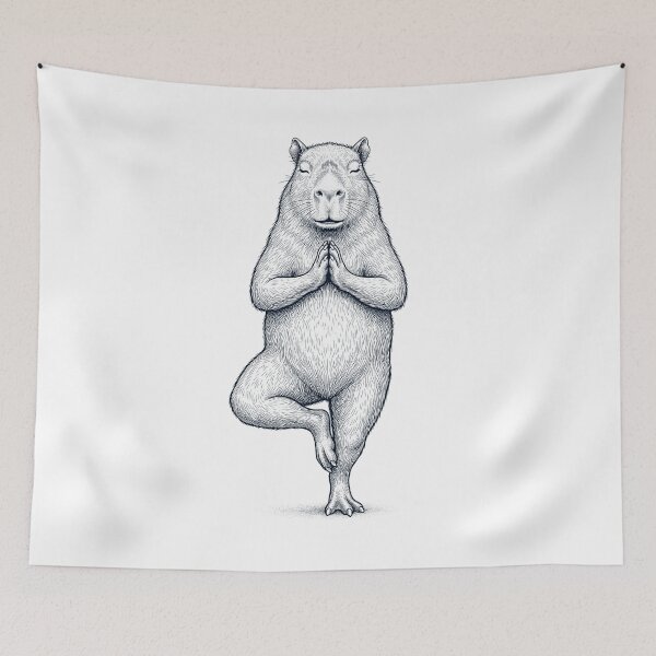Item preview, Vintage Capybara Yoga Tree Pose Animal Lover designed and sold by TerryConnells.
