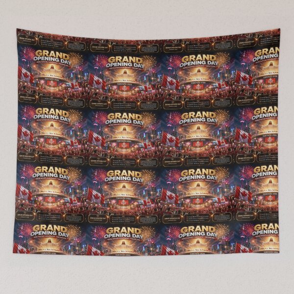 Item preview, Toronto as Canadian citizens wave giant Canadian flags and fill the streets with joy, music, lights, and soccer passion during the World Soccer Championship festivities.  designed and sold by PaintMeWorld.