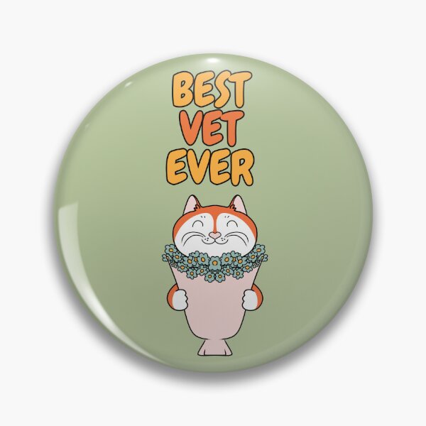 Item preview, BEST VET EVER Cat with Flowers designed and sold by HugSomeNettles.
