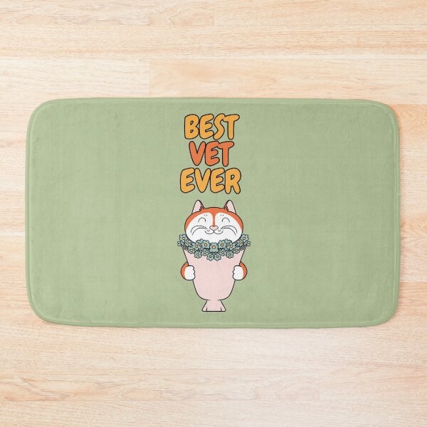 Item preview, BEST VET EVER Cat with Flowers designed and sold by HugSomeNettles.