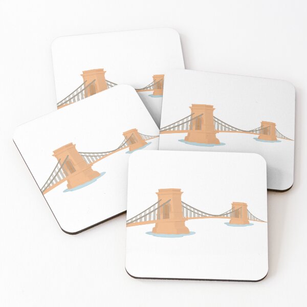 Item preview, Széchenyi Chain Bridge – Budapest Flat Design Cutout Illustration designed and sold by EmeraldeaDesign.