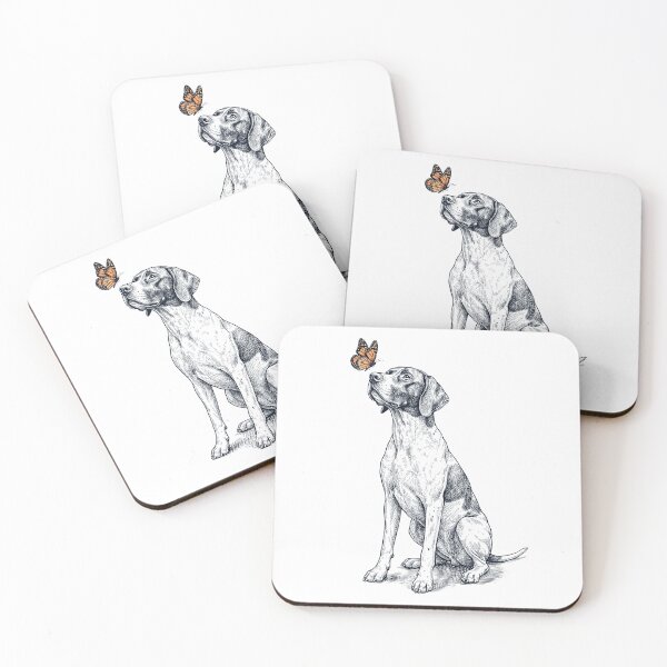 Item preview, Vintage English Pointer with Butterfly Dog Lover designed and sold by DoodleTortle.