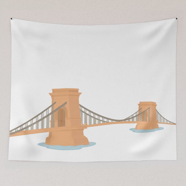 Item preview, Széchenyi Chain Bridge – Budapest Flat Design Cutout Illustration designed and sold by EmeraldeaDesign.