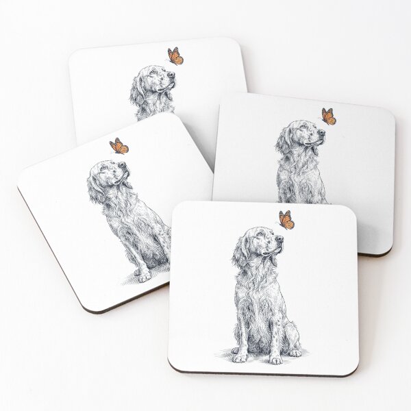 Item preview, Vintage English Setter with Butterfly Dog Lover designed and sold by DoodleTortle.