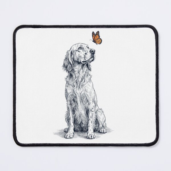 Item preview, Vintage English Setter with Butterfly Dog Lover designed and sold by DoodleTortle.