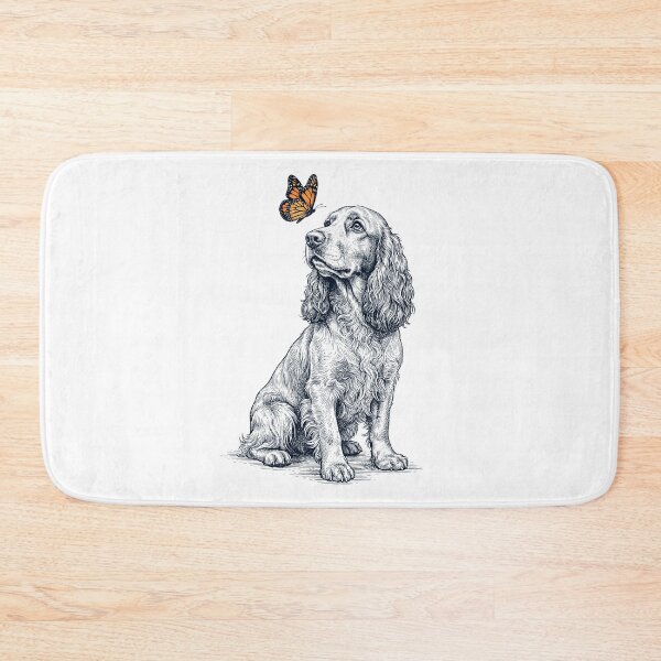 Item preview, Vintage Field Spaniel with Butterfly Dog Lover designed and sold by DoodleTortle.